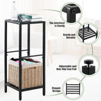 Party Zealot 2 Packs of 2-Tier Tall Metal Square Plant Stand 31” Heavy-Duty Modern Flower Pot Rack for Indoor Living Room, Corner Side Table for Outdoor Patio, Garden Planter Holder, Black - Image 4