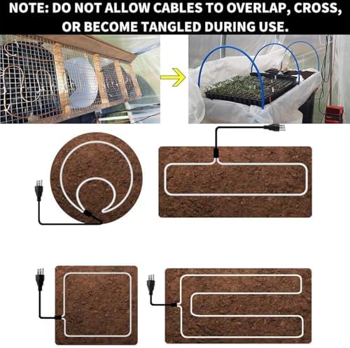 Soil Heating Cable with Thermostat Temperature Controller Electric Soil Warming Cable Plant Soil Heater Cable for Garden, Cold Frame,Seed Starting, Plant Germination, Greenhouse (100FT) - Image 5