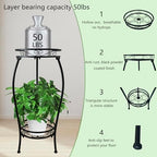 CASIMR 2Pack Plant Stand Indoor Outdoor, 2 Tier 26.6" Tall Metal Potted Holder Rack Multiple Flower Pot Stand Heavy Duty Plant Shelf Rustproof Iron Plant Round Supports Rack - Image 2