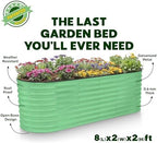 Plant & Plot Galvanized Raised Garden Beds Outdoor // 8×2×2 ft Planter Raised Beds for Gardening, Vegetables, Flowers // Large Metal Garden Box (Light Green) // Patented Tool-Free Design - Image 5