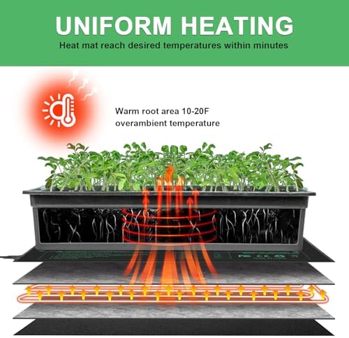 Seedling Heat Mat 8 Pack, 10" x 20.75" MET-Certified Warm Hydroponic Heating Pad, Waterproof Warm Hydroponic Plant Heating Mat for Germination, Greenhouse Grow Seed Starter - Image 2