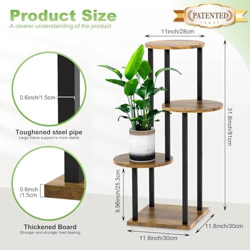 4 Tier Plant Stand Indoor Corner Tall Shelf for Multiple Plants - Image 2