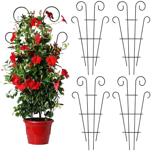 Mklsit 32" Metal Plant Trellis for Climbing Plants Support, 4 Pack by Mklsit