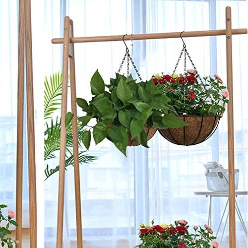 Hanging Plant Basket Flower Holder (2pack, 16 inch)-Metal Wire Round Hanging Basket Planter with Coco Fiber Liners for Plants Flower Pots Outdoor Garden Porch and Balcony Decor - Image 4
