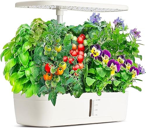 Hydroponics Growing System Kit 12 Pods Indoor Herb Garden with Grow Light by ScienGardenJoysofgardening