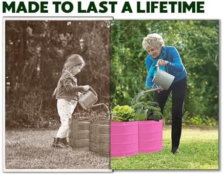 Plant & Plot Galvanized Raised Garden Beds Outdoor // 3×3×1 ft Planter Raised Beds for Gardening, Vegetables, Flowers // Large Metal Garden Box (Pink) // Patented Tool-Free Design - Image 2