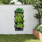 Vertical Wall Planter with 24 Pots, Hanging Garden Plant Flowerpot Holder, Stackable Wall-Mounted Planter, Balcony Planters for Flowers Vegetables Fruits (Black, 24 Pots+6 Drainage Planters&Pipe) - Image 7