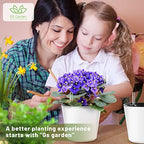 7 inch Plant Pots 6-Pack, Self Watering Flower Pots Indoor Outdoor, African Violet Pots Planters with Drainage Hole Saucer Reservoir, White - Image 3