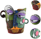 Picasso Abstract Resin Flower Pots Colorful Unique Face Planters Pots Head - Image 3