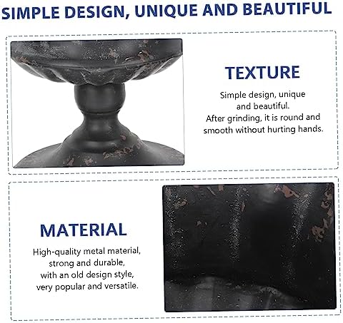 VICASKY Elegant Black Metal Urn Planter - Tall Plant Pot with Pedestal for Outdoor Arrangement - Vintage Gold Vase for Wedding Centerpiece Decor Rustic Farmhouse Floral Holder - Image 6