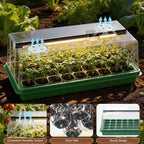 Seed Starter Tray with Grow Light, Seed Starter Kit Full Spectrum with 5 Dimmable Brightness & Timer, Indoor Plant Grow Tray for Beginners & Seasoned Gardeners, Gardening Gifts (Green, 144 Cells) - Image 6