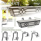 Window Planter Box, Railing Planter Box with Non-Woven Fabric Liners, 4 Pack 24" Hanging Flower Baskets for Outdoor Plants, Metal Deck Railing Planters with Adjustable Brackets, Apartment Balcony - Image 3