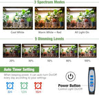 Kullsinss 16in Grow Light Strips, 4-Bar 240 LEDs Full Spectrum Plant Light - Image 4