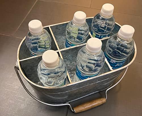 Hosley Galvanized Carry All Kitchen Utensil Caddy Serve Ware 13 Inch Long. Ideal for Floral Arrangements Party Garden Patio. O4 - Image 7