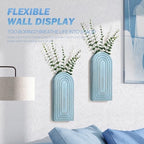 EOSAHR Wall Vase: Wall Planter for Fake Flowers for Living Room Decor, Blue - Image 5