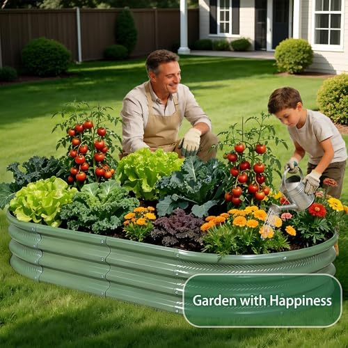 Gartist 8×4×1 ft Large Light Green Raised Garden Bed Planter, Easy Assembly Metal Garden Bed Outdoor for Vegetables, Flowers & Herbs - Image 7