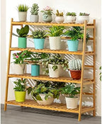 4 Tier Bamboo Plant Stand, Ladder Shelf Corner Flower Pots Holder for Indoor & Outdoor,Multiple Plant Display Rack for Balcony Garden Living Room (Size : 50x36x110cm) - Image 5