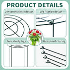 4 Sets Peony Support Cage,24"Diax32"High Heavy Duty Metal Plant Support,Grow Through Hoops Grids with 4 Thickened 6mm Legs,Strong Support Brace for Heavy Blossoms,Flower Support Ring for Peonies,Rose - Image 3