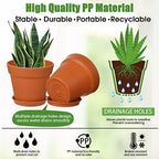 Mumufy Terracotta 54 Pack 4 Inch Plant Pots Bulk Plastic with Drainage, - Image 3