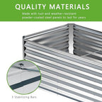 4x2x2FT Galvanized Raised Garden Bed,Planter Raised Beds-Metal Garden Box,Large Plant for Outdoor Planting, Vegetables Bed，Flower,herb-Silver - Image 4