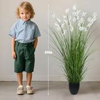 2Pcs 48in Artificial Grass Plant Lily of The Valley with Pot - Image 2