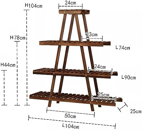 Atkits 3 Tier Ladder Shelf for Plants Bamboo Standing Shelf Plant Stand Indoor Ladder Style for Corner Balcony Window Patio Living Room,Primary,3 Tier - Image 6