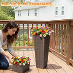 Greesum 23 Inch Tall Plastic Planters (Set of 2), Brown - Image 5