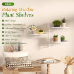 YQSLYSF Window Rotating Plant Stand Shelf Indoor White Metal Floating Shelves 3-Tier Wall Mount Plant hanger Holders for Wall Planter Modern Home Decor window sill gifts - Image 6