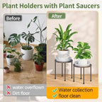 LASZOLA Small Plant Pot Stand Indoor Outdoor with Saucers Trays, 5Pcs Metal - Image 3