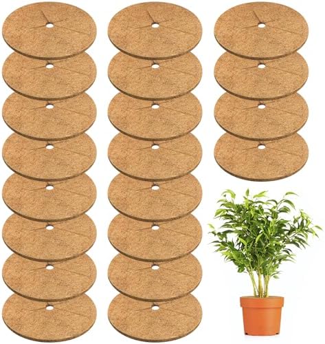 Legigo 20 Pack Coconut Fiber Mulch Ring Tree Plant Protector Mat, 11.8 Inch by Legigo