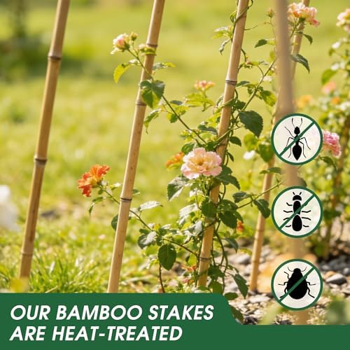2 Pack 47''x18'' Bamboo Trellis for Climbing Plants Outdoor, Oltara A-Frame Foldable Garden Trellis for Cucumbers, Raised Beds, Tomatoes, Beans, Vegetables & Flowers Support - Image 5