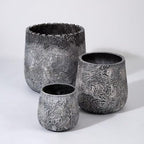 Craft flowerpots 18"+13"+9" Dia Round Concrete Planter Set of 3 Large Outdoor/Indoor Planter Pots Containers with Drainage Holes and Rubber Plug for Home Garden (Dark Gray, Large) - Image 5