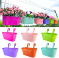 LaLaGreen Modern Rail Planter (17 in, 6 Pack) Colorful Metal Deck Buckets by L%C3%A1L%C3%A1Green