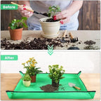 1/3pcs Plant Repotting Mat Waterproof Gardening Pots Transplanting Flower Control Potting Tray Folding Soil Change for Indoor Plant Repotting(3Pcs Yellow 66x66cm) - Image 2