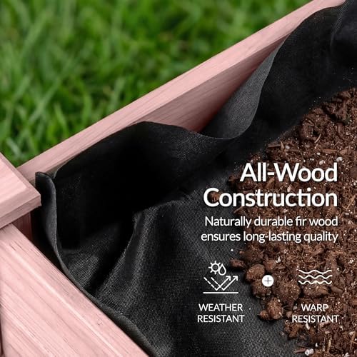 Best Choice Products 48x24x30in Raised Garden Bed, Elevated Wood Planter Box Stand for Backyard, Patio, Balcony w/Bed Liner, 200lb Capacity - Pink - Image 6