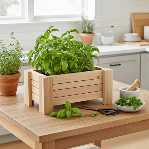 Cedar Herb Planter Box with Legs – Indoor Outdoor Wooden Herb Garden for Cooking, Kitchen, Grill & Fire Pit Use (35inch) - Image 6