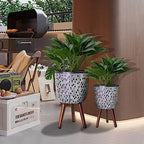 2 Set Plant Pot with Stand 10 & 12 inches with Legs for Indoor Plants - Image 5