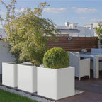 Square Outdoor Planter 20" L x 20" W x 21" H White Metal Planter Box - Image 2