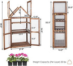 GRAFFY Wooden Cold Frame Greenhouse with 3 Removable Shelves for Outdoor - Image 6