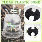 28 Pack Large 7.7 x 6.7" Garden Cloche Plant Domes with Pegs and Labels - Image 3