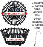 Set of 4 Large Black Strong Plastic Orchid Baskets 10 Inches Wide with Hangers for Orchids, Staghorn Ferns, Orchid Baskets for Outside, Plastic Orchid Pots with Holes - Image 3