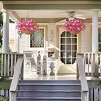INXUGAO Artificial Fake Flowers Hanging Basket for Outdoor Decoration - Image 7