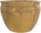 Red Lantern 12" Gold Crackle Fishbowl Planter or Cachepot for Indoor/Outdoor Use in Garden Entryway Living Room Boho Eclectic Modern Contemporary Classic Traditional Style Decor - Image 6