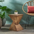 ø12.5'' Light Concrete Side Table End Table for Outdoor, Modern Retro Farmhouse Style, Magnesium Oxide Material & Hand Painted, No Assembly, Natural by JJKFurniture-kevinplus