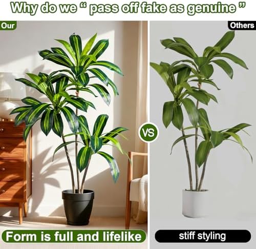 Tall Fake Tree Artificial Trees Plant with White Planter Pot Indoor Outdoor Potted Silk Plants Large Faux Trees loor Floor for Home Living Room Office Outside Patio para decoracion Housewarming Gift - Image 3