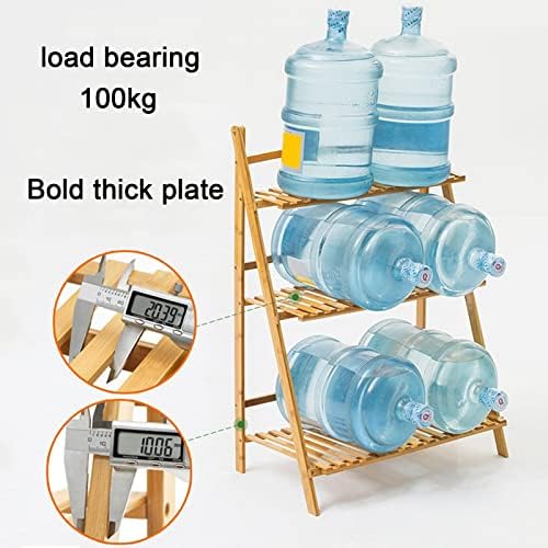 Tiered Plant Shelf 3-Tier Bamboo Ladder Plant Shelfs Folding Display Shelving Multiple Storage Shelf Plant Hanger Garden Rack Flower Plant Stand Display Rack for Indoor Outdoordecoration - Image 7