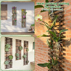 Mulctun Wall Planters - 11.4" W x 47.24" H Wooden Wall Planters for Indoor Outdoor Plants,Hanging Wood Wall Trellis,Wall Mounted Plant Holder for Orchids,Succulent,Air Plants,Hanging Pots Display - Image 4