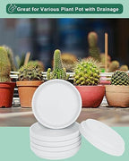 vensovo 6 Inch White Terracotta Plant Saucers, 6 Pack Small Clay Trays - Image 5