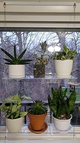 Hanging Acrylic Shelves for Windows (34" Wide, 5 Shelves - 66" Tall) - Image 2