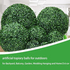 Artificial Plant Topiary Ball 17in, Faux Boxwood Balls, Boxwood Balls Outdoor, All-Year Green Faux Plant Decorative Balls for Backyard, Balcony,Garden, Wedding and Home DéCor - Image 2